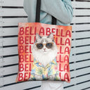 Top Market, Adorable, Art Design, Custom Photo, Summer, Pet Lovers, Photo - Watercolor Summer Pet With Accessories - Custom Photo Watercolor Pet With Summer Accessories Cute Dog Cat Portrait - Personalized Tote Bag