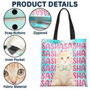 Top Market, Adorable, Art Design, Custom Photo, Summer, Pet Lovers, Photo - Watercolor Summer Pet With Accessories - Custom Photo Watercolor Pet With Summer Accessories Cute Dog Cat Portrait - Personalized Tote Bag