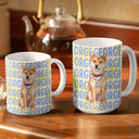 Top Market, Adorable, Art Design, Pet Lovers, Photo - Watercolor Summer Pet With Accessories - Custom Photo Watercolor Pet With Summer Accessories Cute Dog Cat Portrait - Personalized White Edge-to-Edge Mug