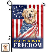 America 250th,Custom Photo,Independence Day,Art Design,Pet Lovers,Playful,Photo - US Theme Accessories Watercolor - Custom Photo Watercolor With US Accessories Dog Cat 250 Years Of Freedom - Personalized Flag