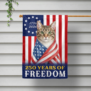 America 250th,Custom Photo,Independence Day,Art Design,Pet Lovers,Playful,Photo - US Theme Accessories Watercolor - Custom Photo Watercolor With US Accessories Dog Cat 250 Years Of Freedom - Personalized Flag