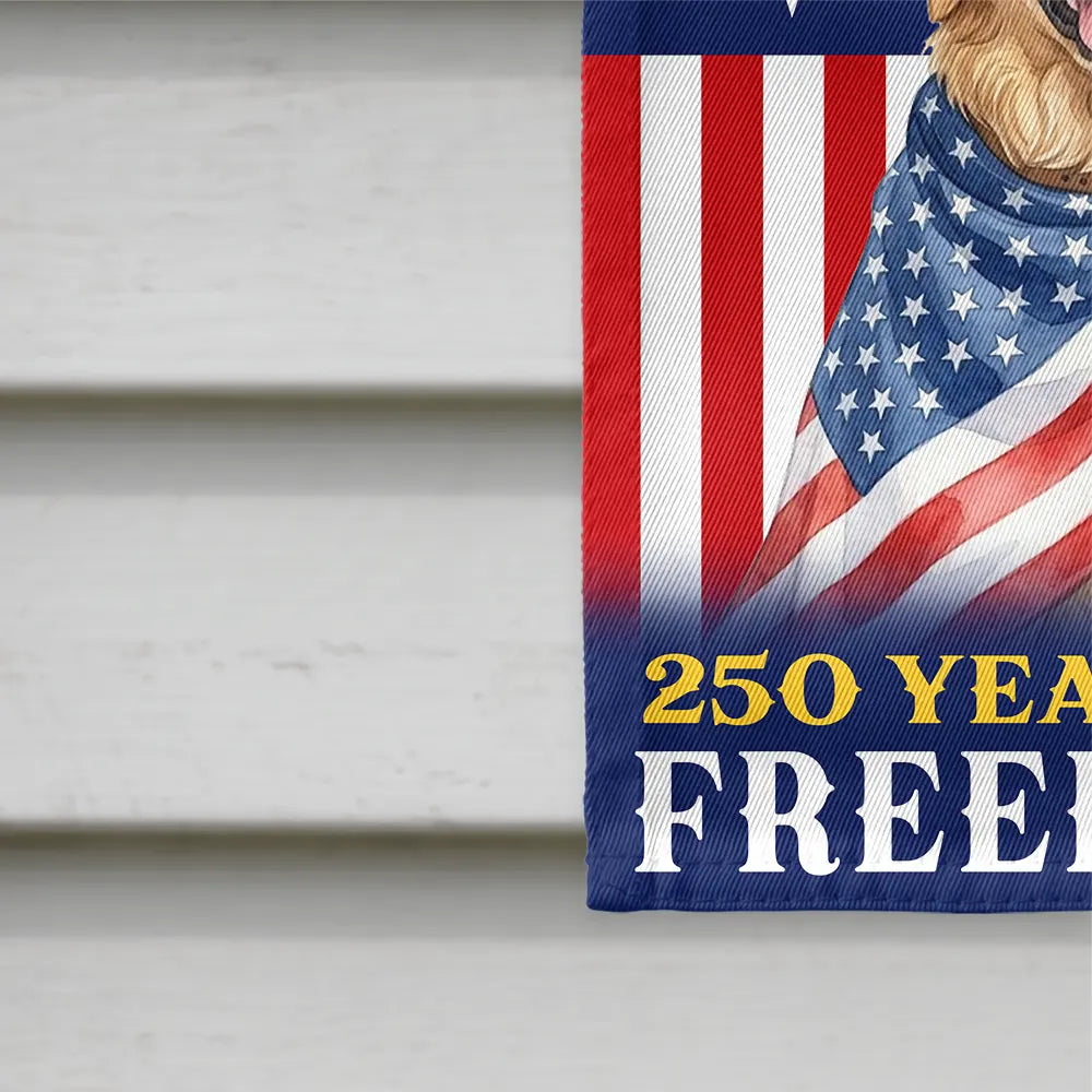 America 250th,Custom Photo,Independence Day,Art Design,Pet Lovers,Playful,Photo - US Theme Accessories Watercolor - Custom Photo Watercolor With US Accessories Dog Cat 250 Years Of Freedom - Personalized Flag