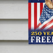 America 250th,Custom Photo,Independence Day,Art Design,Pet Lovers,Playful,Photo - US Theme Accessories Watercolor - Custom Photo Watercolor With US Accessories Dog Cat 250 Years Of Freedom - Personalized Flag