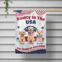 America 250th,Custom Photo,Independence Day,Art Design,Pet Lovers,Playful,Photo - US Theme Accessories Watercolor - Custom Photo Watercolor With US Accessories Pawty In The USA - Personalized Flag