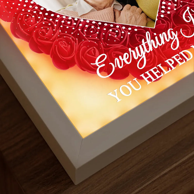 Gift For Mother,Gift For Grandma,Love,Family - Custom Photo We Love You Everyday - Personalized LED Light Flower Shadow Box