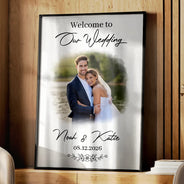 Custom Photo, Gift For Couples, Wedding, Romantic, Upload Full Photo - Custom Photo Wedding Couple Welcome To Our Forever - Personalized Poster