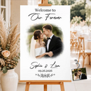 Custom Photo, Gift For Couples, Wedding, Romantic, Upload Full Photo - Custom Photo Wedding Couple Welcome To Our Forever - Personalized Poster