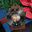 Christmas,Custom Photo,Gift For Couples,Gift For Husband,Gift For Wife,Gift For Boyfriend,Gift For Girlfriend,Happy - Custom Photo Wedding Song Favorite Couple Song - Personalized Circle Glass Ornament