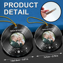 Christmas,Custom Photo,Gift For Couples,Gift For Husband,Gift For Wife,Gift For Boyfriend,Gift For Girlfriend,Happy - Custom Photo Wedding Song Favorite Couple Song - Personalized Circle Glass Ornament