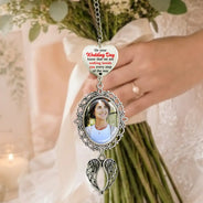 Custom Photo, Wedding, Gift For Yourself, Sympathetic, Upload Full Photo - Custom Photo Wedding Walking Beside You Memorial - Personalized Wedding Charm