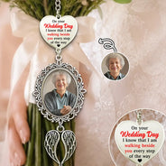 Custom Photo, Wedding, Gift For Yourself, Sympathetic, Upload Full Photo - Custom Photo Wedding Walking Beside You Memorial - Personalized Wedding Charm