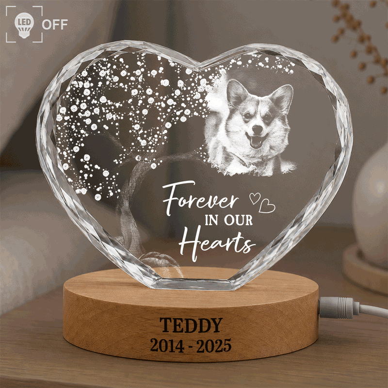 Memorial, Family, Parents, Gift For Grandparents, Gift For Sibling, Sad - Custom Photo When You Miss Me Have No Fear Memorial - Personalized Crystal Heart Shaped Lamp