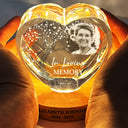 Memorial, Family, Parents, Gift For Grandparents, Gift For Sibling, Sad - Custom Photo When You Miss Me Have No Fear Memorial - Personalized Crystal Heart Shaped Lamp