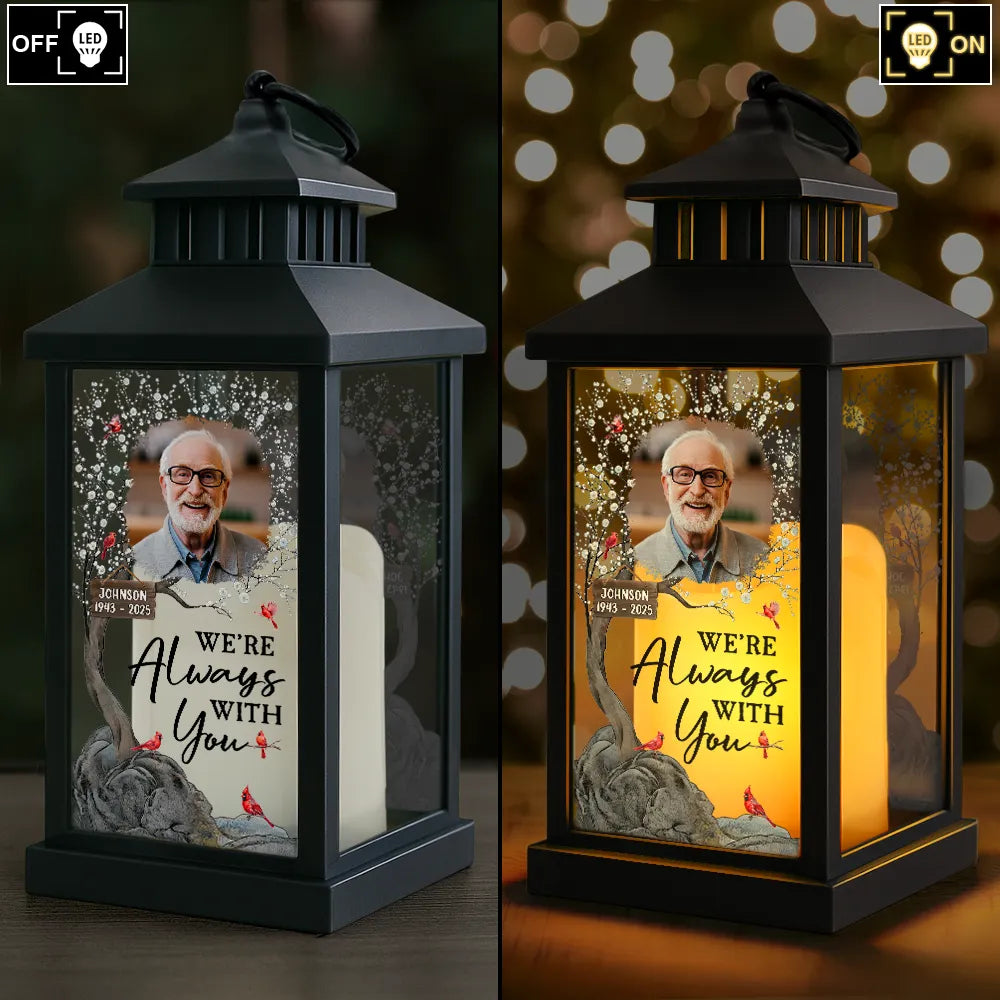 Memorial, Sad, Family, Parents, Gift For Grandparents - Custom Photo When You Miss Me Have No Fear Memorial - Personalized LED Candle Lantern