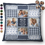 Family, Custom Photo, Memorial, Sad, Gift For Women, Christmas - Custom Photo When You Really Miss Me Hug This Pillow - Personalized Pillow