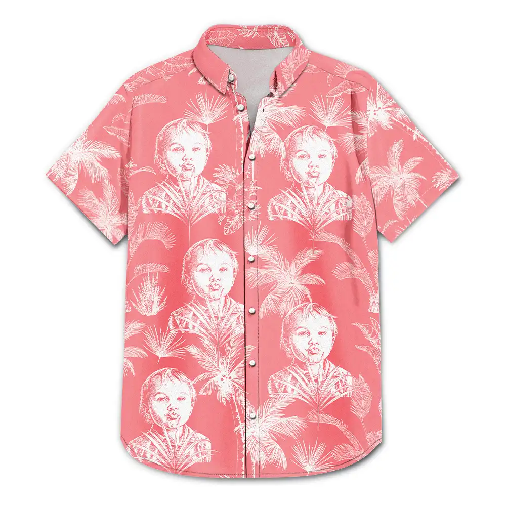 Custom Photo, Art Design, Summer, Pet Lovers, Playful, Photo - Pencil Sketch - Dark BG - Custom Photo White Pencil Sketch Art Toile De Jouy Pattern Family Pet - Personalized Hawaiian Shirt