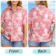 Custom Photo, Art Design, Summer, Pet Lovers, Playful, Photo - Pencil Sketch - Dark BG - Custom Photo White Pencil Sketch Art Toile De Jouy Pattern Family Pet - Personalized Hawaiian Shirt