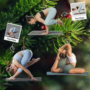 Gift For Yourself,Gift For Women,Gift For Men,Happy,Christmas,Custom Photo,Yoga,Photo Hobby Ornament - Custom Photo Yoga Lovers - Personalized Acrylic Photo Ornament
