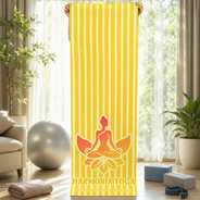 Gift For Yourself, Gift For Women, Custom Photo, Confident, Remove BG Photo - Custom Photo Yoga Studio Logo With Striped Pattern - Personalized Yoga Mat