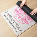 Gift For Yourself, Gift For Women, Custom Photo, Confident, Remove BG Photo - Custom Photo Yoga Studio Logo With Striped Pattern - Personalized Yoga Mat