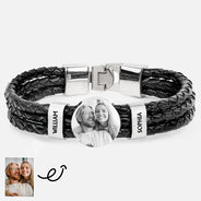 Love, Gift For Couples, Gift For Husband, Gift For Wife, Gift For Boyfriend, Gift For Girlfriend - Custom Photo You And Me We Got This Couple - Personalized Leather Braided Bracelet