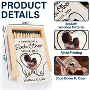 Gift For Couples, Love - Custom Photo You And Me We Got This Couple Hands - Personalized Wooden Matchbox