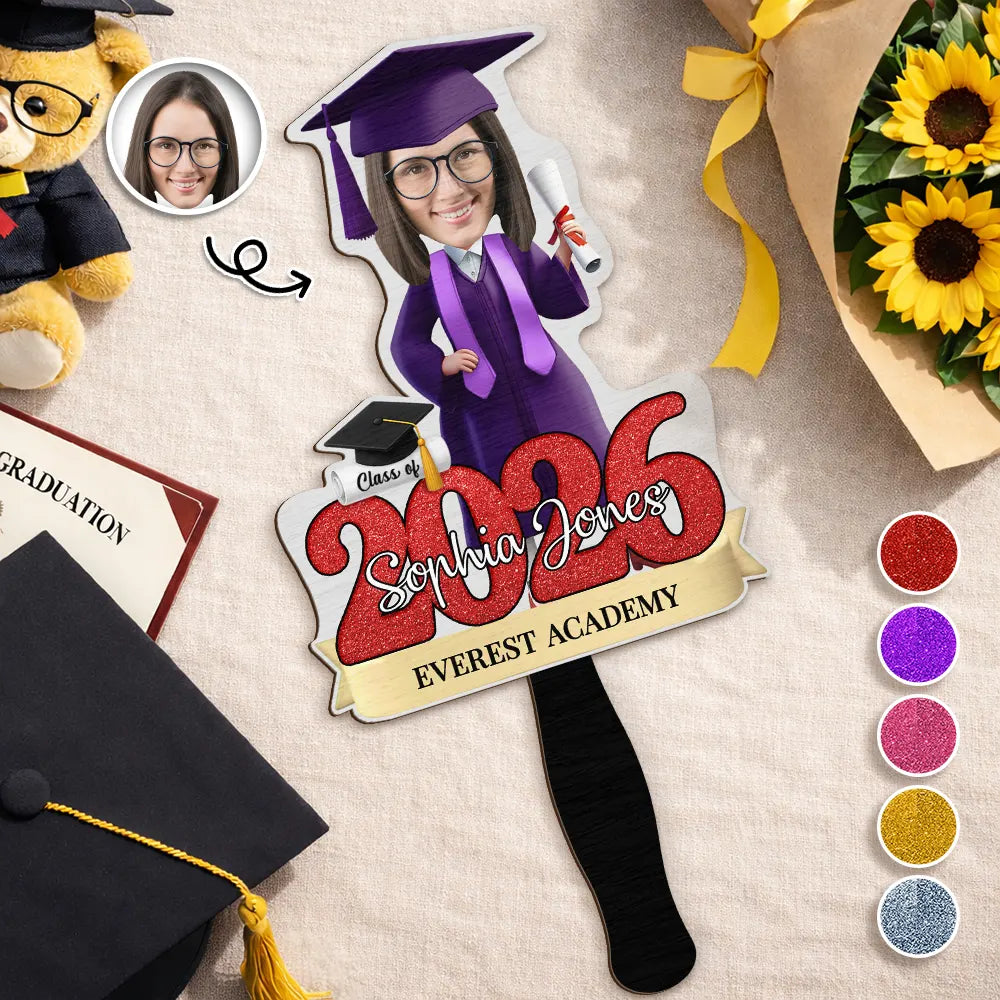 Custom Photo You Did It Congrats Graduation - Personalized Graduation Handheld Fan