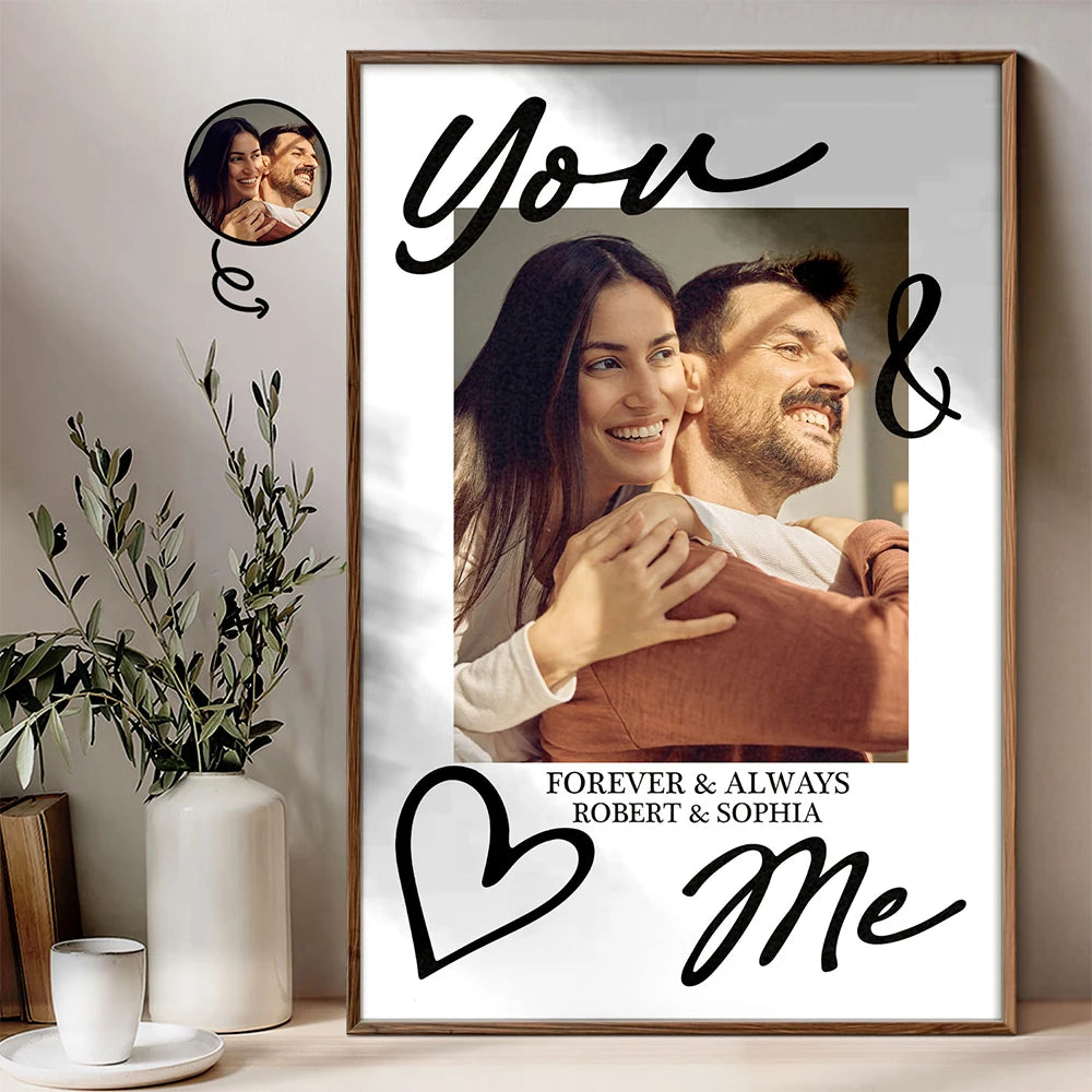 Gift For Couples,Gift For Husband,Old Couples,Gift For Wife,Gift For Boyfriend,Gift For Girlfriend,Love,Custom Photo - Custom Photo You & Me Forever & Always - Personalized Poster