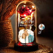 Gift For Couples,Old Couples,Gift For Husband,Gift For Wife,Gift For Boyfriend,Gift For Girlfriend,Custom Photo,Love - Custom Photo You & Me We Got This - Personalized Everlasting Rose Dome Lamp