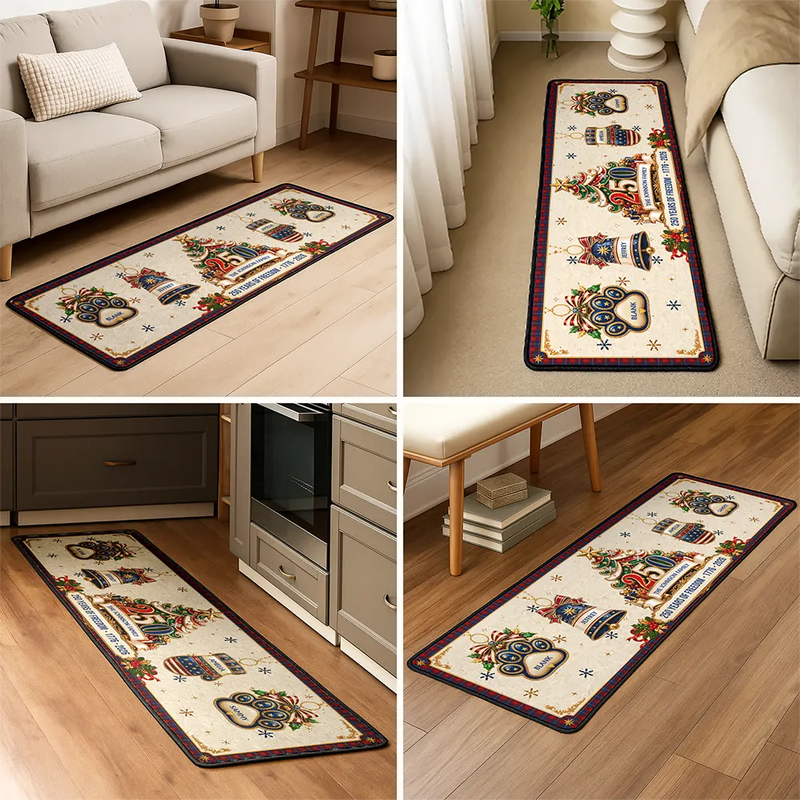 Sentimental,America 250th,Christmas,Family,Icon - Custom Family Name 250 Years Of Freedom Christmas - Personalized Runner Rug