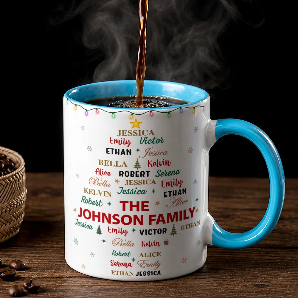 Sentimental, Christmas, Family, Custom Text - Custom Family Names Christmas - Personalized Accent Mug