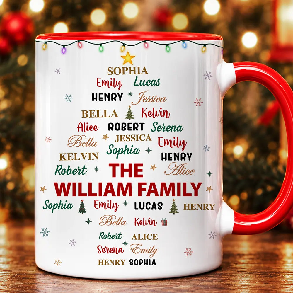 Sentimental, Christmas, Family, Custom Text - Custom Family Names Christmas - Personalized Accent Mug