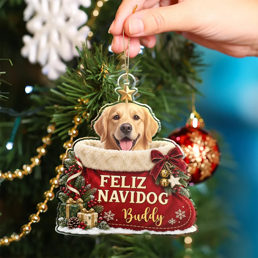 Art Design,Playful,Christmas,Pet Lovers,Photo - Christmas Accessories 3D Cartoon Pet - Custom Name With Gaming Alphabet For Kid Boy - Personalized Custom Shaped Wooden Ornament