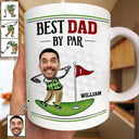 Gift For Father,Dad's Hobby,Sport Dad,Golf - Custom Photo Best Dad By Par - Personalized White Edge-to-Edge Mug

