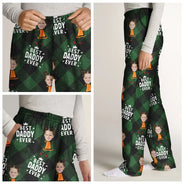 Custom Photo Best Grandpa Ever Plaid Checkered Pattern - Personalized Sweatpants