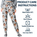 Playful,Custom Photo,Gift For Mother,Cut-Face Photo - Custom Photo Best Mom Ever Colorful Stripes Pattern - Personalized Pajama Pants