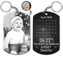 Custom Photo Calendar Black The Moment You Became My Daddy - Gift For Father - Personalized Aluminum Keychain
