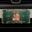 Art Design,Wedding Anniversary,Humorous,Old Couples,Gift For Couples,Photo - Caricature - Remove BG - Custom Photo Caricature Vintage Annoying Each Other - Personalized License Plate