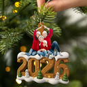 Custom Photo Christmas Family - Personalized Custom Shaped Wooden Ornament
