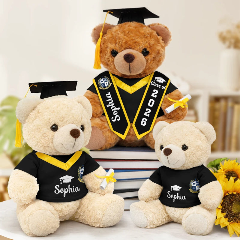 Graduation,Gift For Daughter,Dad - Daughters (Adult),Mom - Daughters (Adult),Happy,Dad - Sons,Gift For Son,Mom - Sons - Custom Photo Congratulations Graduates - Personalized Teddy Bear