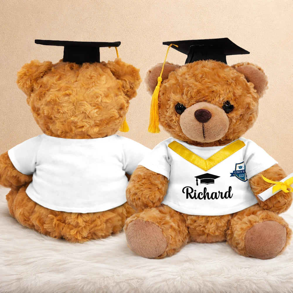 Graduation,Gift For Daughter,Dad - Daughters (Adult),Mom - Daughters (Adult),Happy,Dad - Sons,Gift For Son,Mom - Sons - Custom Photo Congratulations Graduates - Personalized Teddy Bear
