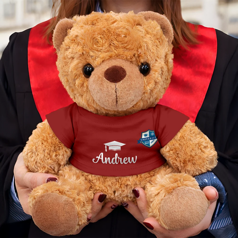 Graduation,Gift For Daughter,Dad - Daughters (Adult),Mom - Daughters (Adult),Happy,Dad - Sons,Gift For Son,Mom - Sons - Custom Photo Congratulations Graduates - Personalized Teddy Bear