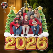 Art Design,Christmas,Crocheting,Cozy,Family,Photo - Crochet Doll Effect - Custom Photo Crochet Doll Effect Christmas Family Siblings Crochet - Personalized Custom Shaped Acrylic Ornament