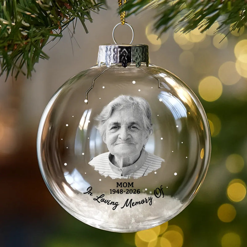Custom Photo Feathers Appear When Dad Is Near - Personalized Glass Bauble Ornament