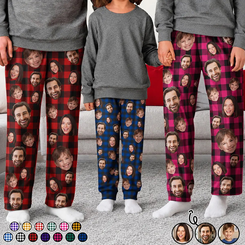Custom Photo Funny Dog Cat Pet Human Face - Personalized Pajama Pants