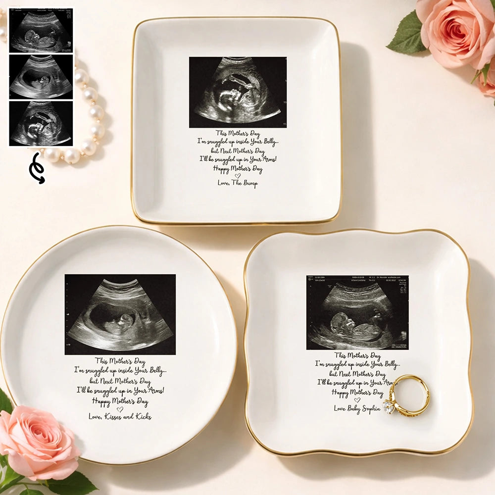 Love,Gift For Mother,Top Market,Top Market,Photo - Custom Photo I'll Be Snuggled Up In Your Belly - Personalized Ring Dish