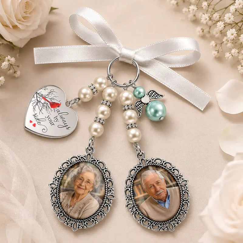 Sentimental,Custom Photo,Family,Wedding,Upload Full Photo - Custom Photo I'm Always With You Cardinal Bird - Personalized Photo Bouquet Charm