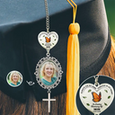 Graduation,Memorial,Gift For Yourself,Gift For Daughter,Gift For Son,Sad,Photo,Vector - Custom Photo In Loving Memory Of - Personalized Graduation Tassel Charm