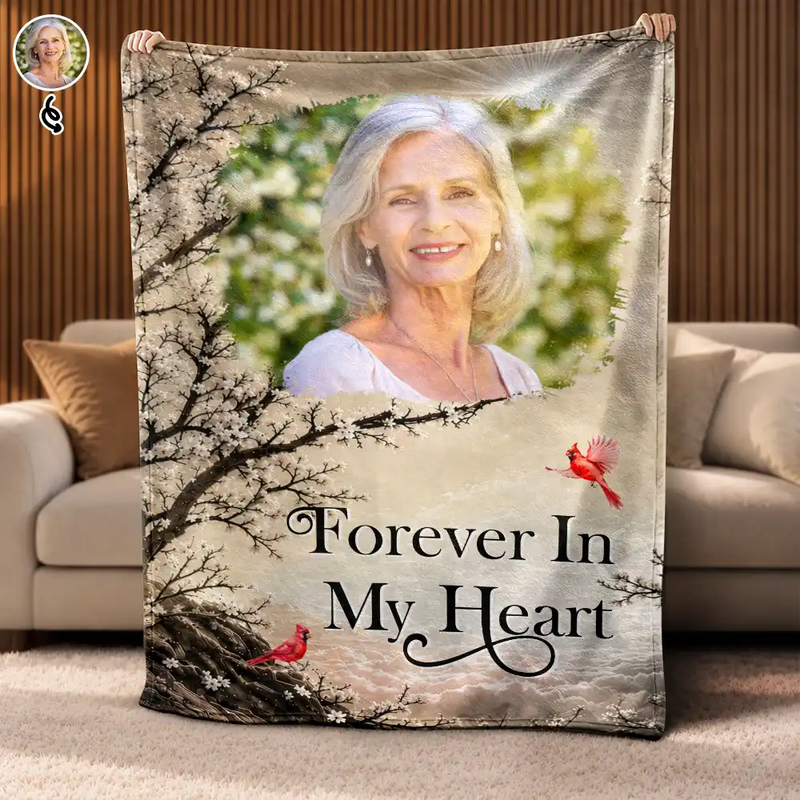 Memorial Loved One,Christmas,Custom Photo,Sympathetic,Family,Memorial,Upload Full Photo - Custom Photo Memorial Loved One I'm Always With You - Personalized Fleece Blanket, Sherpa Blanket