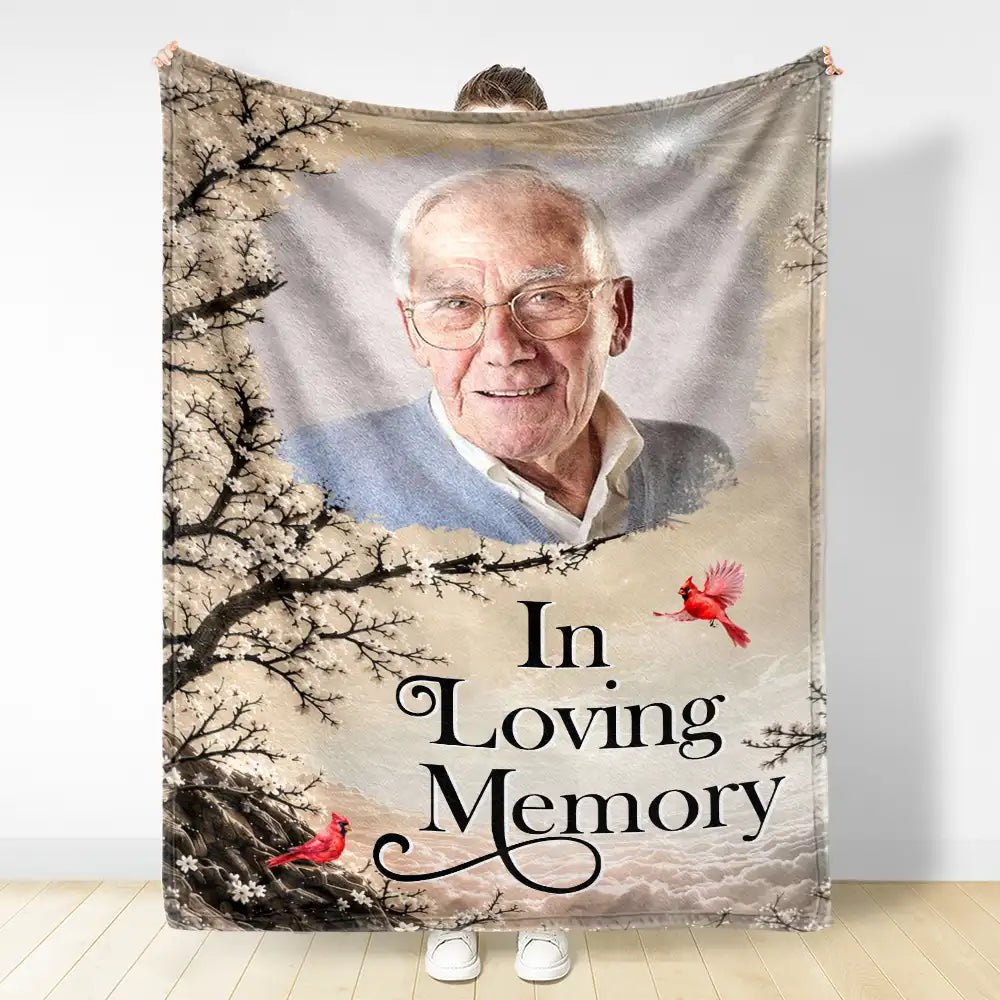 Memorial Loved One,Christmas,Custom Photo,Sympathetic,Family,Memorial,Upload Full Photo - Custom Photo Memorial Loved One I'm Always With You - Personalized Fleece Blanket, Sherpa Blanket